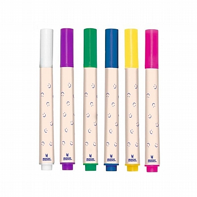 Σετ Mini Μαρκαδόροι για Παράθυρο ή Καθρέφτη - Smile (6 Χρώματα) - Moses