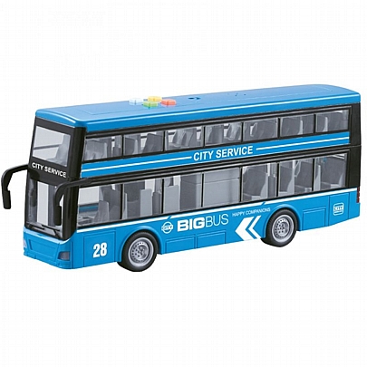 Διπλό Τουριστικό Λεωφορείο Μπλε 1:16 (Με ήχο, Φώτα & Κίνηση μέσω τριβής) - Metropoli