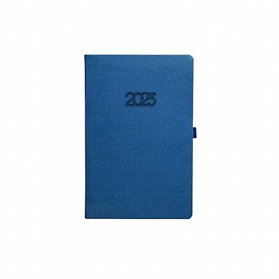 Ημερήσιο Ημερολόγιο με λάστιχο Canvas 2024 - Blue (10x14) - Υδρόγειος