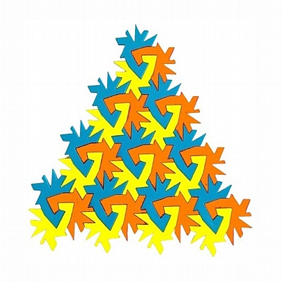 Wizzle Μαθηματικό Παζλ - Geo3 Μπλε, Πορτοκαλί & Κίτρινο (42κ.) - Isometricks