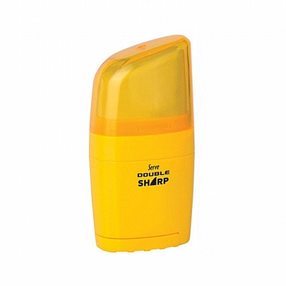 Ξύστρα μονή με δοχείο & Σβήστρα - Neon Κίτρινη - Serve Double Sharp