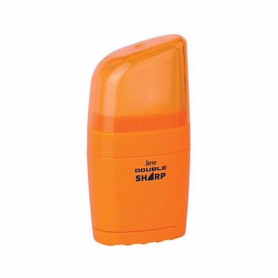 Ξύστρα μονή με δοχείο & Σβήστρα - Neon Πορτοκαλί - Serve Double Sharp