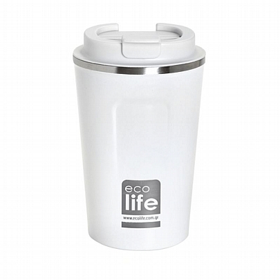 Θερμός coffee μεταλλικό - Λευκό (370ml) - Ecolife