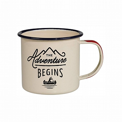 Κούπα Εμαγιέ - The Adventure Begins (White/325ml) - Gentlemen's Hardware