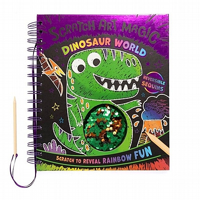 Βιβλίο ζωγραφικής & Scratch Art Magic Sequins: Dinosaur World 