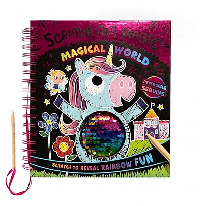 Βιβλίο ζωγραφικής & Scratch Art Magic Sequins: Magical World