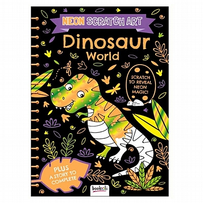 Βιβλίο ζωγραφικής & Neon Scratch Art: Dinosaur World