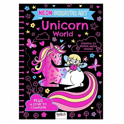 Βιβλίο ζωγραφικής & Neon Scratch Art: Unicorn World