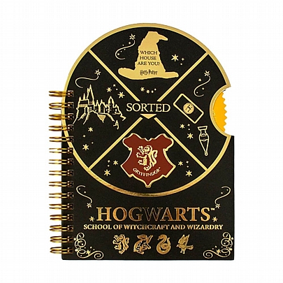 Harry Potter: Σπιράλ Σημειωματάριο ριγέ με Spinner - Hogwarts Houses (18x13) - Blue Sky