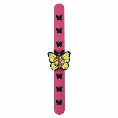 Παιδικό ρολόι χειρός Snap βραχιόλι (Μοβ) - Butterfly - Keycraft