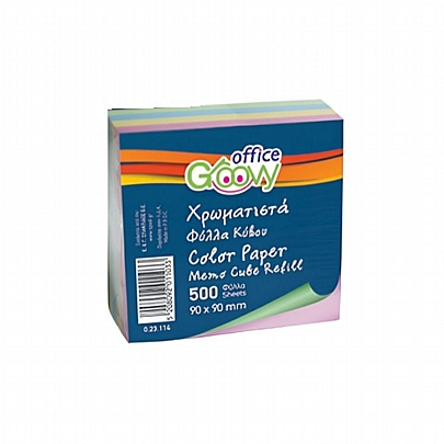 Χαρτάκια σημειώσεων κύβος - 500 Pastel πολύχρωμα τμχ. (9x9) - Groovy Office