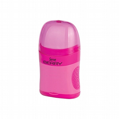 Ξύστρα διπλή με δοχείο & Σβήστρα - Neon Ροζ - Serve Berry