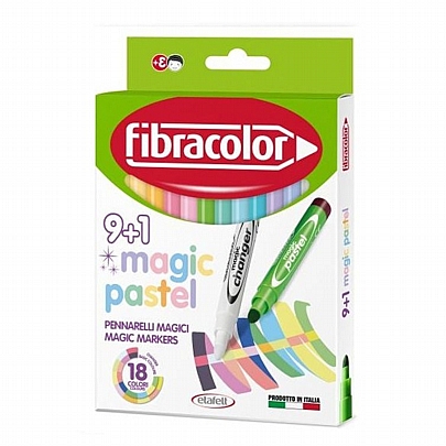 Μαρκαδόροι μαγικοί 9+1 Pastel χρωμάτων - Fibracolor Magic
