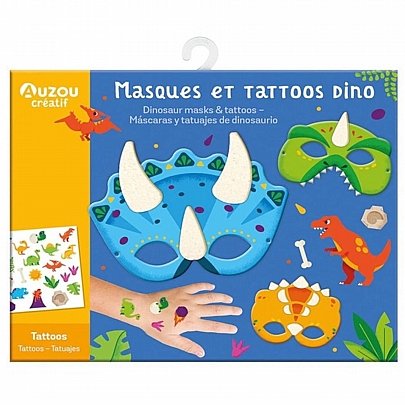 My Activity Pouch: Μάσκες & Τατουάζ Δεινοσαύρων - Auzou