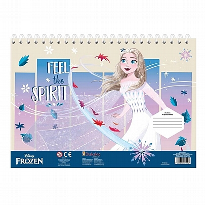 Μπλοκ ζωγραφικής σπιράλ με Αυτοκόλλητα & Στένσιλ A4 - Feel the spirit (40Φ.) - Frozen