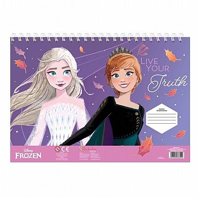 Μπλοκ ζωγραφικής σπιράλ με Αυτοκόλλητα & Στένσιλ A4 - Live your truth (40Φ.) - Frozen