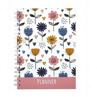 Σημειωματάριο Planner με Σκληρό εξώφυλλο - Λουλούδια (17x24εκ.) - Planner