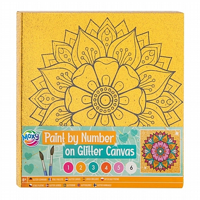 Ζωγραφική με ακρυλικά σε Καμβά Glitter με αρίθμηση: Flower - Grafix
