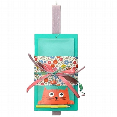 Πασχαλινή Λαμπάδα Μοβ (35εκ.) - Μαγνητικό Σημειωματάριο