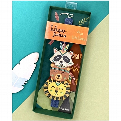 Πασχαλινή λαμπάδα Αρωματική Μπλε (24εκ.) - Ξύλινα Μαγνητάκια: Ινδιανοζωάκια 