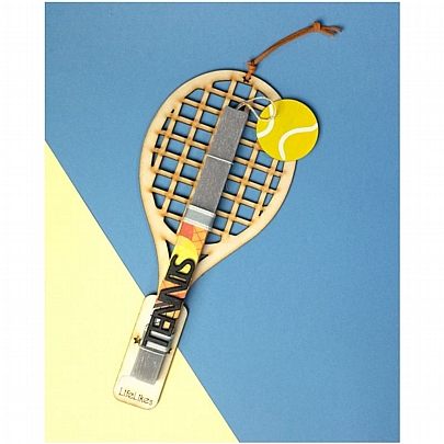 Πασχαλινή λαμπάδα Αρωματική Γκρι (25εκ.) - Ξύλινο Κάδρο: Τένις