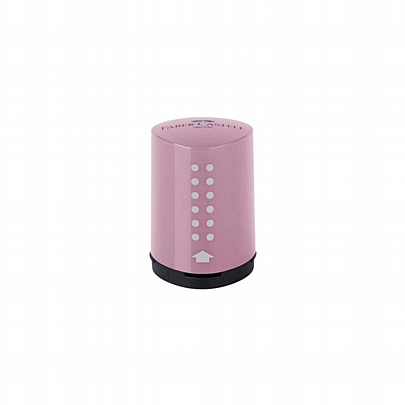 Ξύστρα Mini μονή με δοχείο - Pastel Ροζ - Faber-Castell Grip 2001 Mini