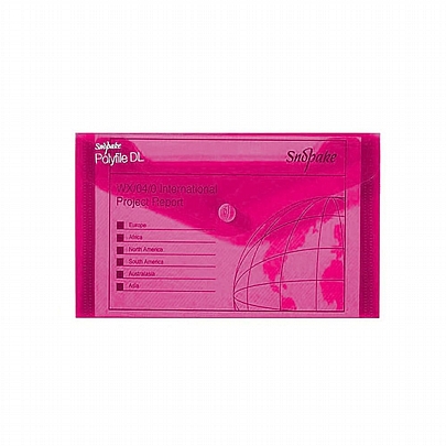 Φάκελος με κουμπί - Ροζ (22.5x12.5) - Snopake