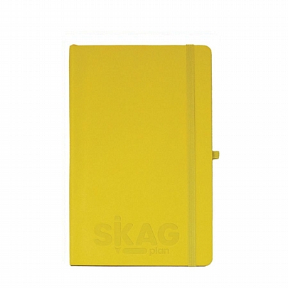 Σημειωματάριο ριγέ με λάστιχο - Κίτρινο (14x21) - Skag