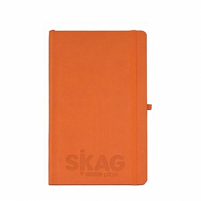 Σημειωματάριο ριγέ με λάστιχο - Πορτοκάλι (14x21) - Skag
