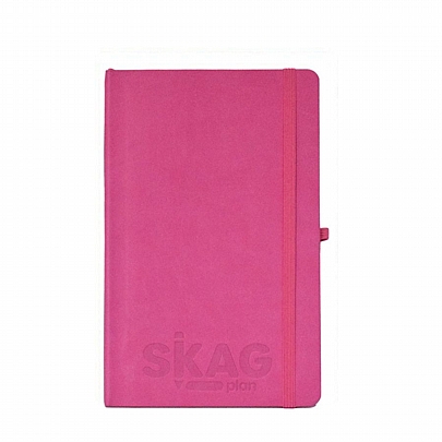 Σημειωματάριο ριγέ με λάστιχο - Ροζ (14x21) - Skag
