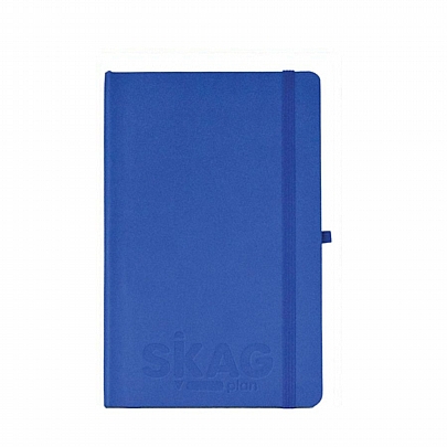 Σημειωματάριο ριγέ με λάστιχο - Μπλε (14x21) - Skag