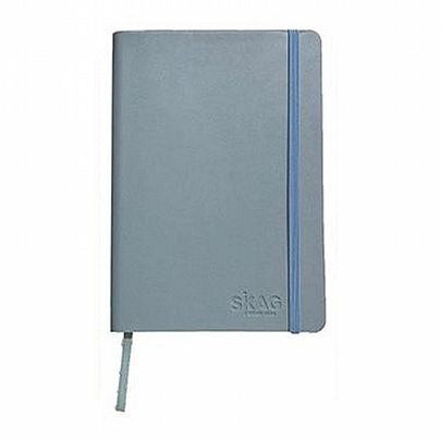 Σημειωματάριο ριγέ με λάστιχο - Γαλάζιο/Γκρι (14x21) - Skag