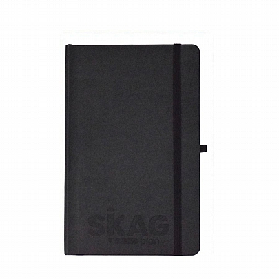 Σημειωματάριο ριγέ με λάστιχο - Μαύρο (14x21) - Skag