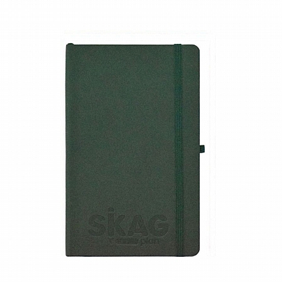 Σημειωματάριο ριγέ με λάστιχο - Σκούρο Πράσινο (14x21) - Skag