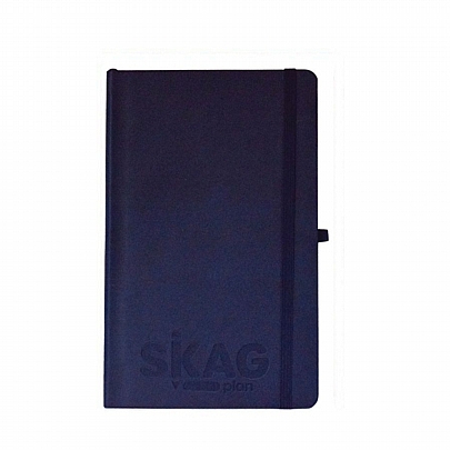Σημειωματάριο ριγέ με λάστιχο - Σκούρο Μπλε (14x21) - Skag