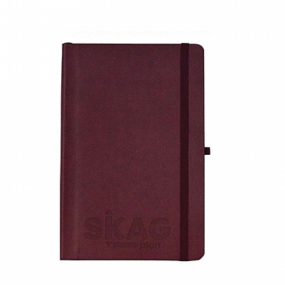 Σημειωματάριο ριγέ με λάστιχο - Μπορντό (14x21) - Skag