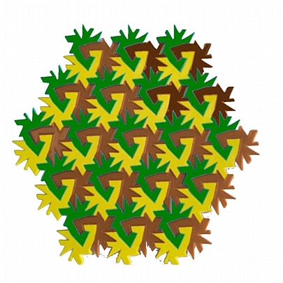Wizzle Μαθηματικό Παζλ - Geo3 Καφέ, Πράσινο & Κίτρινο (42κ.) - Isometricks