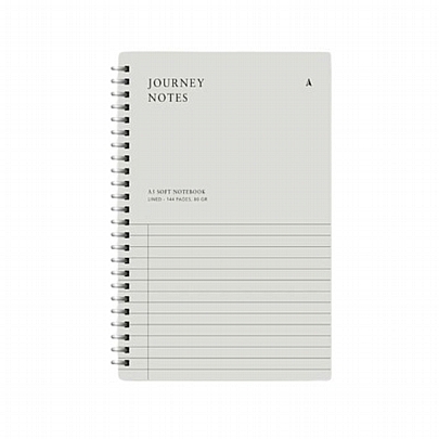 Σπιράλ Σημειωματάριο ριγέ Journey Notes - Stone Gray (14x21) - Somewhere