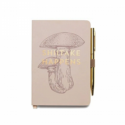 Σημειωματάριο ριγέ με Στυλό - Shittake Happens (11.5x16.5) - Designworks Ink