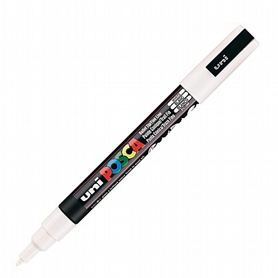 Ακρυλικός μαρκαδόρος - White (0.9-1.3mm) - UniPosca Pc-3M