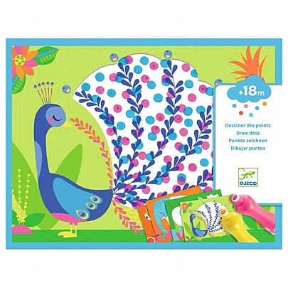 Χρωματίζω με μαρκαδόρους με αφρώδη μύτη - Παγώνι - Djeco