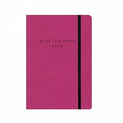 Ημερήσιο Ημερολόγιο με λάστιχο Eco Elastic 2026 - Magenta (14x21) - AdBook