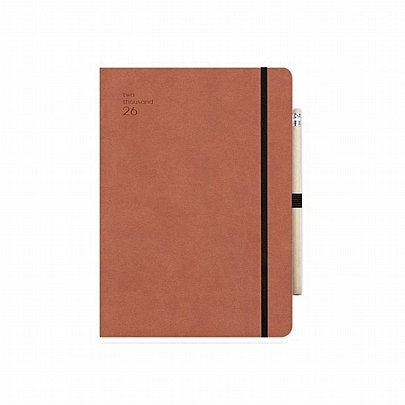 Ημερήσιο Ημερολόγιο με λάστιχο Handy 2026 - Tan (12x17) - AdBook