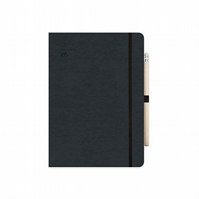 Ημερήσιο Ημερολόγιο με λάστιχο Handy 2026 - Black (12x17) - AdBook