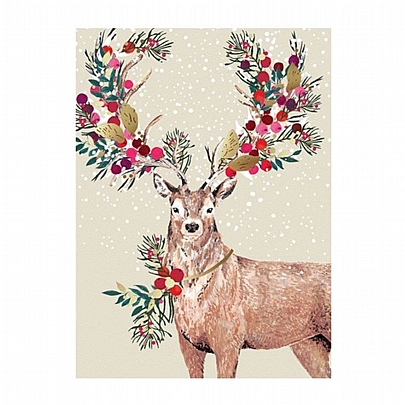 Χριστουγεννιάτικη κάρτα με Φάκελο - Ταράνδος (12x17) - Chic·Mic