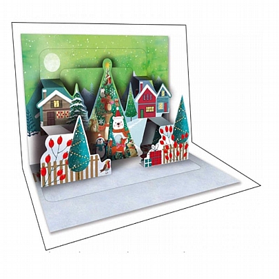 Χριστουγεννιάτικη κάρτα Pop up με Φάκελο - Χαρούμενες Γιορτές (Χριστουγεννιάτικο δέντρο/12x17) - 12Seasons