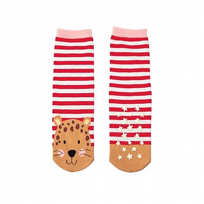 Χριστουγεννιάτικες Μαγικές Αντιολισθητικές κάλτσες Glow in the Dark - Leopard (No.26-42) - Moses