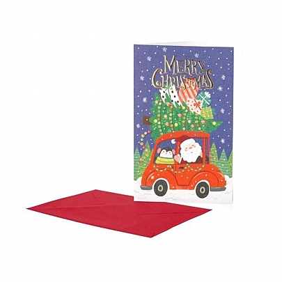 Χριστουγεννιάτικη Κάρτα με Φάκελο - Santa Car (17x11.5) - Legami Χριστουγεννιάτικη Κάρτα με Φάκελο - Santa Car (17x11.5) - Legami