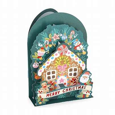 Χριστουγεννιάτικη κάρτα Pop up με Φάκελο - Merry Christmas (Gingerbread House/12x17) - Legami