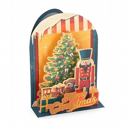 Χριστουγεννιάτικη κάρτα Pop up με Φάκελο - Merry Christmas & a Happy New Year (Καρυοθραύστης/12x17) - Legami